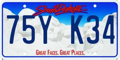 SD license plate 75YK34