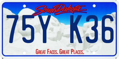 SD license plate 75YK36