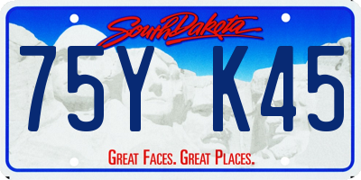 SD license plate 75YK45