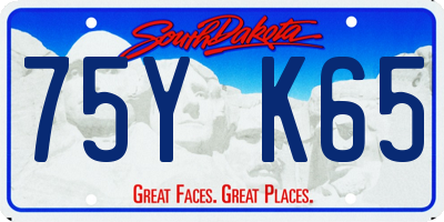 SD license plate 75YK65