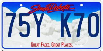 SD license plate 75YK70