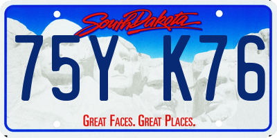 SD license plate 75YK76