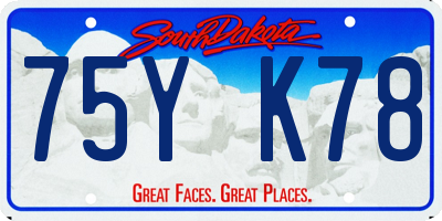 SD license plate 75YK78