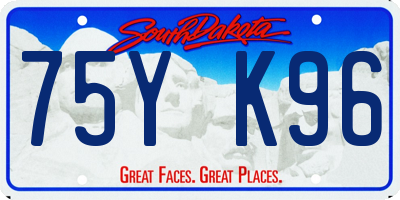 SD license plate 75YK96