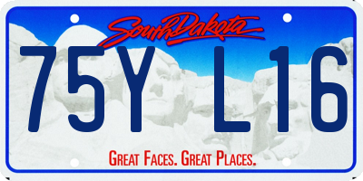 SD license plate 75YL16