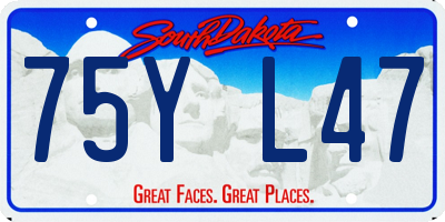 SD license plate 75YL47