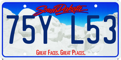 SD license plate 75YL53