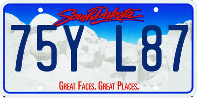 SD license plate 75YL87