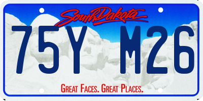 SD license plate 75YM26