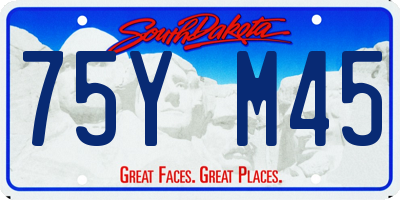 SD license plate 75YM45