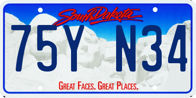 SD license plate 75YN34