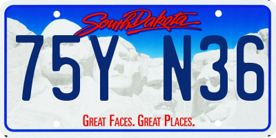 SD license plate 75YN36