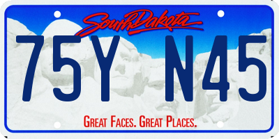 SD license plate 75YN45