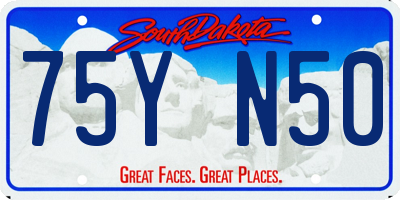 SD license plate 75YN50