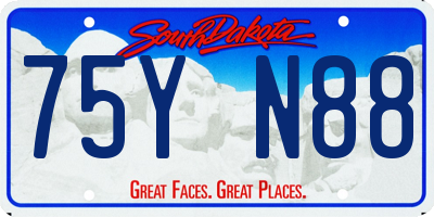 SD license plate 75YN88