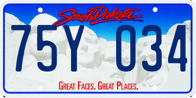 SD license plate 75YO34