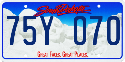 SD license plate 75YO70