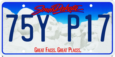 SD license plate 75YP17