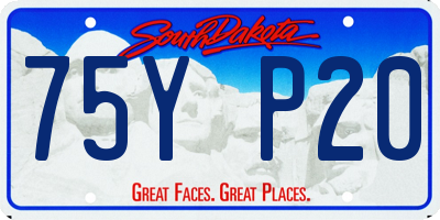 SD license plate 75YP20