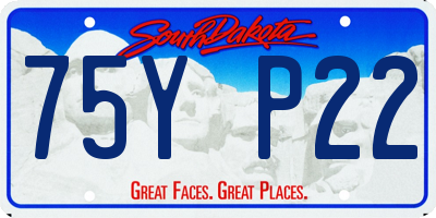 SD license plate 75YP22