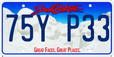 SD license plate 75YP33