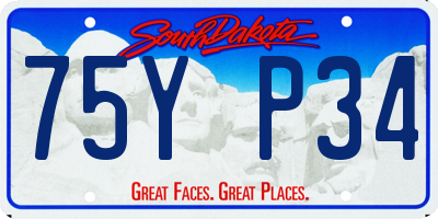 SD license plate 75YP34