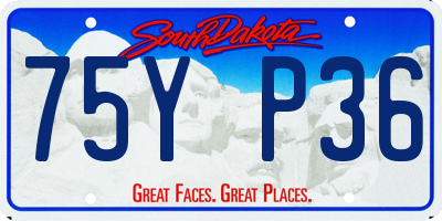SD license plate 75YP36