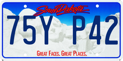 SD license plate 75YP42