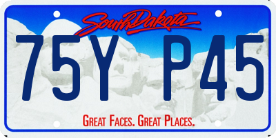 SD license plate 75YP45