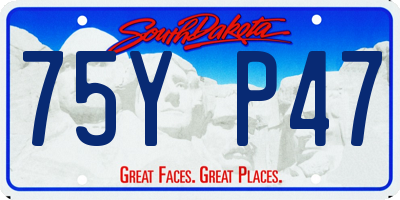 SD license plate 75YP47