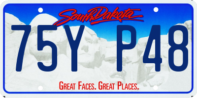 SD license plate 75YP48