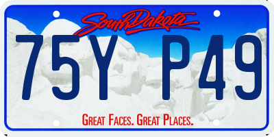 SD license plate 75YP49