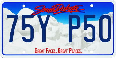 SD license plate 75YP50