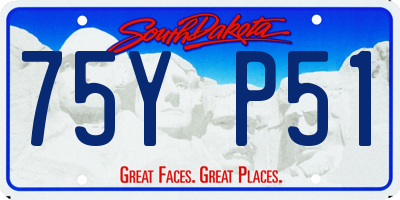 SD license plate 75YP51