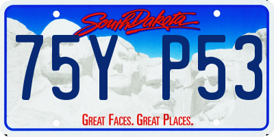 SD license plate 75YP53