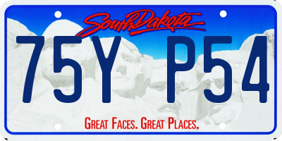 SD license plate 75YP54