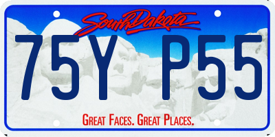 SD license plate 75YP55