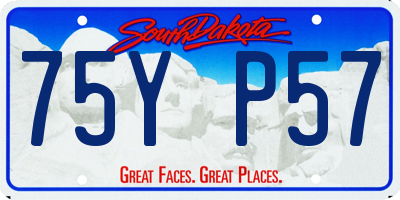 SD license plate 75YP57