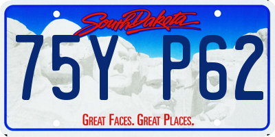 SD license plate 75YP62