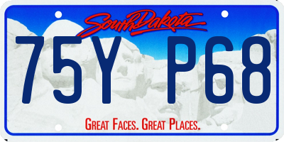 SD license plate 75YP68