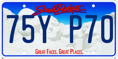 SD license plate 75YP70