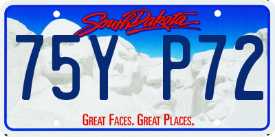 SD license plate 75YP72