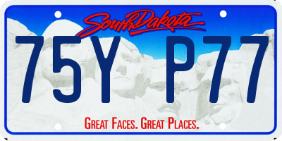 SD license plate 75YP77