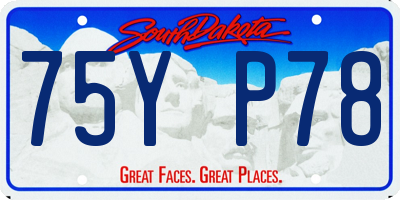 SD license plate 75YP78