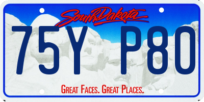 SD license plate 75YP80