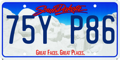 SD license plate 75YP86