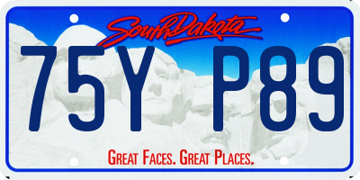 SD license plate 75YP89