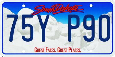 SD license plate 75YP90