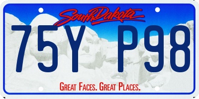 SD license plate 75YP98
