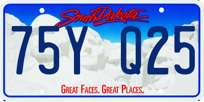 SD license plate 75YQ25
